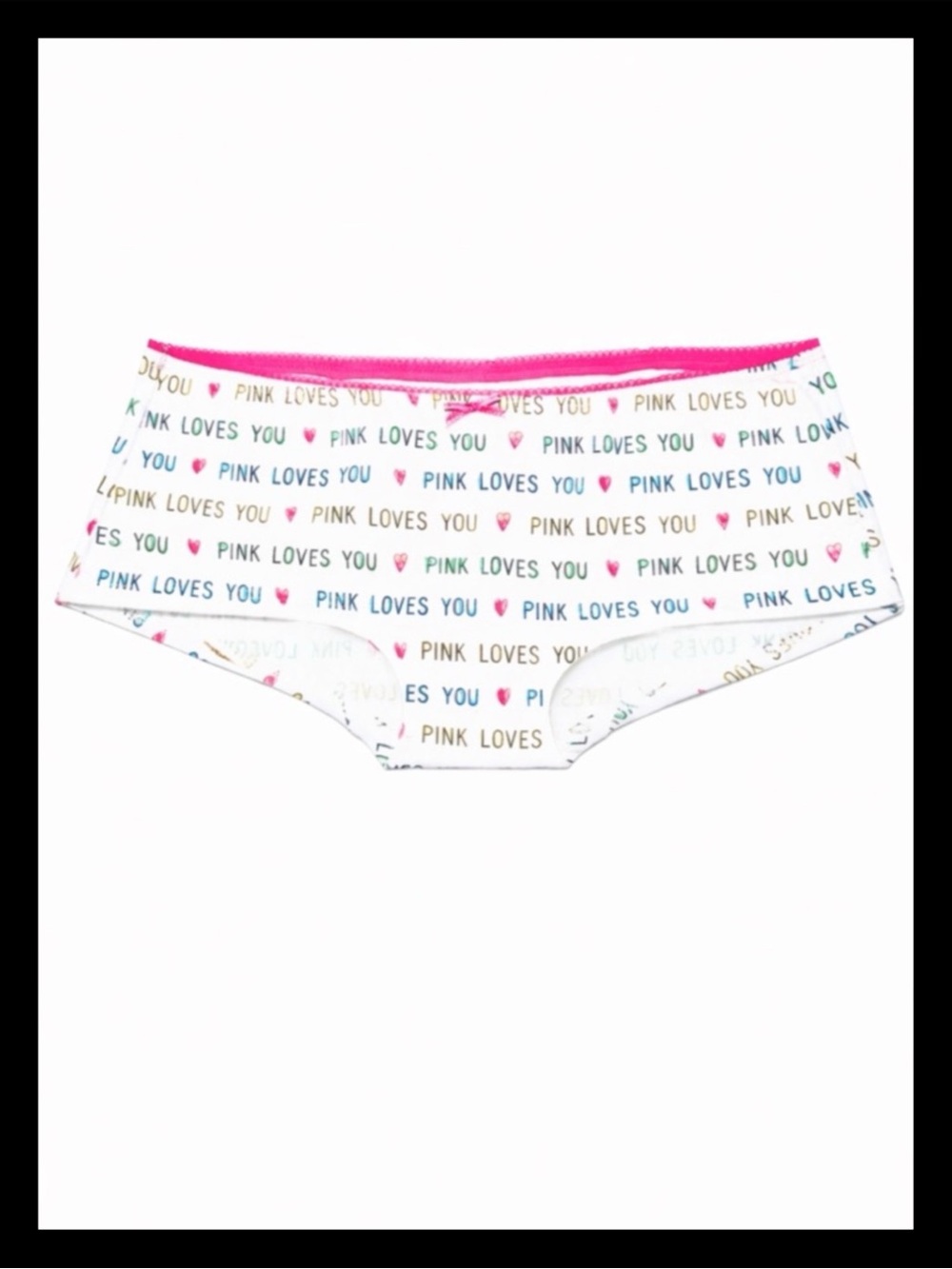💕ⓅⒾⓃⓀ ⓋⓈ “PINK LOVES YOU” HTF/Y2K/RARE Extra Low Rise Boyshort Panties✨NWT✨💕